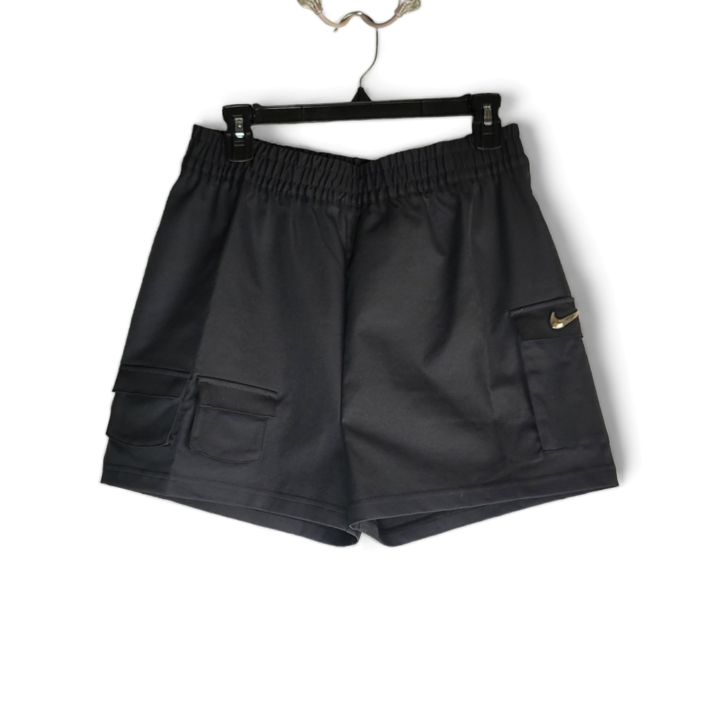 Women's Nike Sportswear Swoosh High Rise Cargo Shorts, Black - Medium - Picture 4 of 12